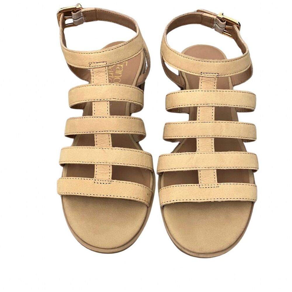 Franco Sarto Women's Gladiator Sandals Tan Leather Size 7.5 Casual Summer Shoes